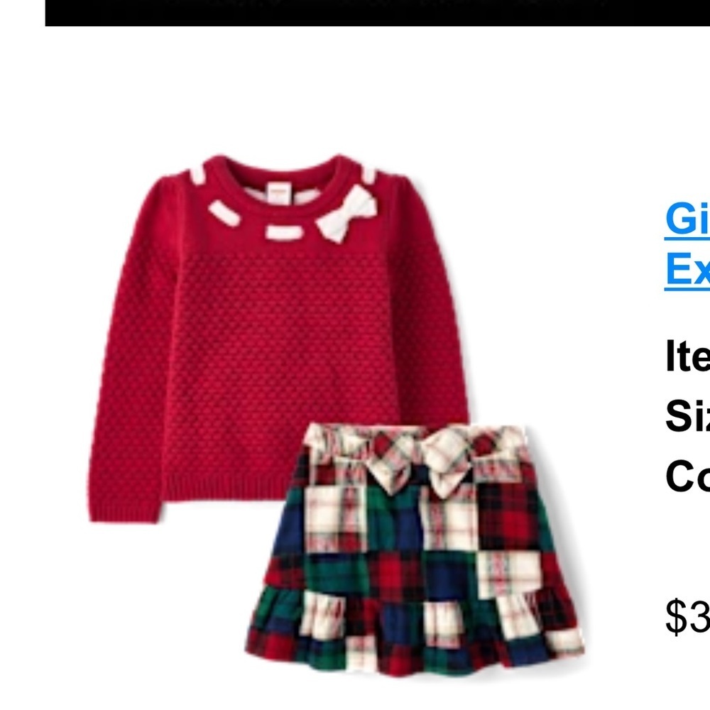 Gymboree Girls Plaid 2 Piece Holiday Outfit set